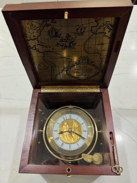 時計 DISCOVERY OF AMERICA 500TH ANNIVERSARY Franklin Mint Chronometer 500th Anniversary of the discovery of