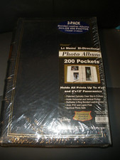 Pioneer Photo Album 2-Pack Bonded Leather Black Noir Each Holds 200 Pictures 4x6