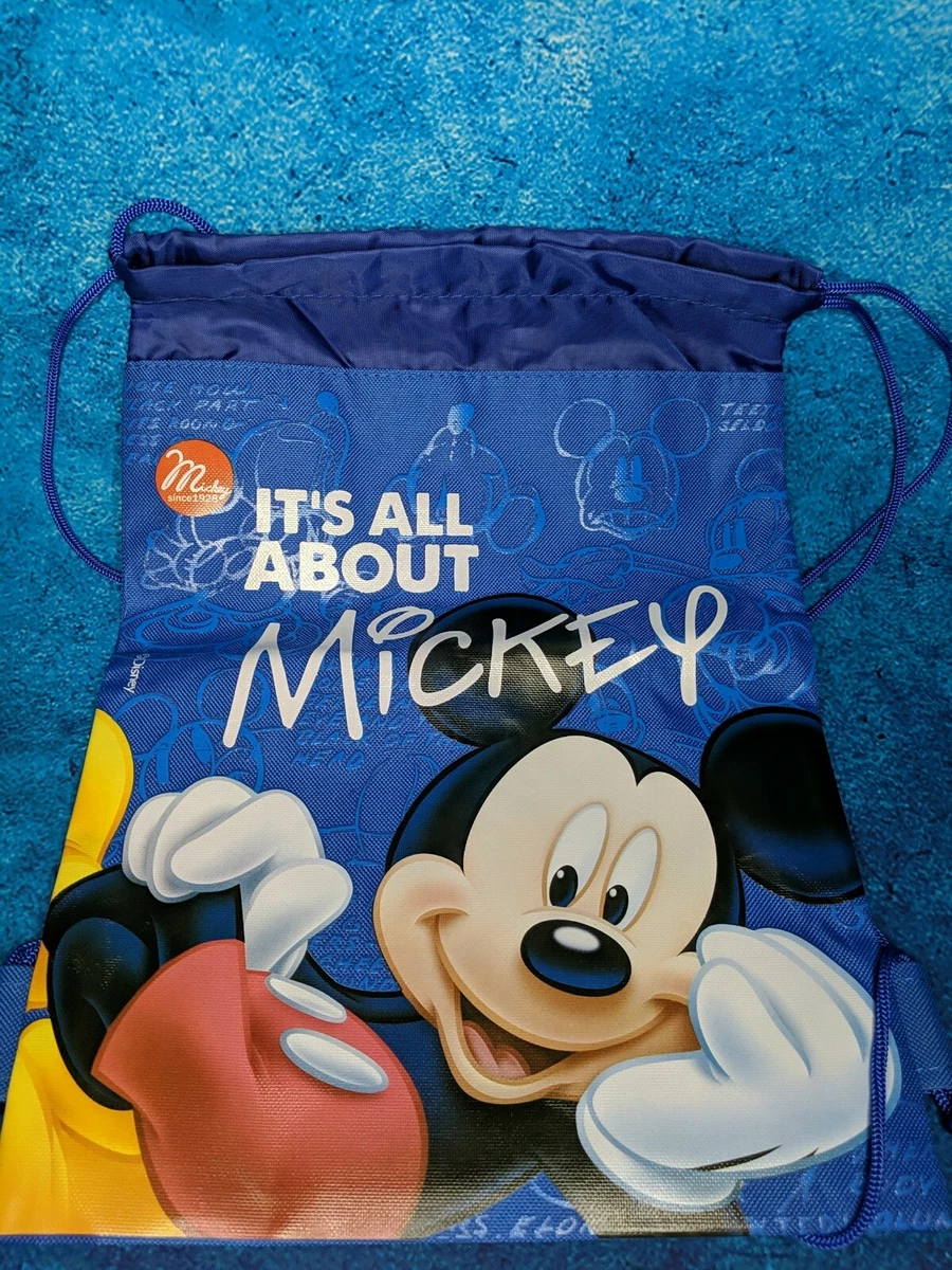 MOUSE ITS ALL MICKEY DRAWSTRING BAG BACKPACK TRAVEL STRING BAG NWT | eBay