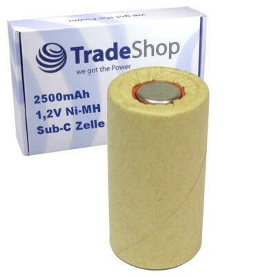 Sub-C SC Zelle Akku im Pappmantel 2500mAh 1,2V ohne Lötfahnen Ersatz