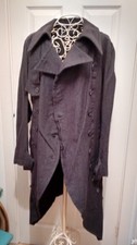 Lagenlook Art To Wear Rundholz Grey Gothic Tail Coat Medium Bnwt £599 Rare