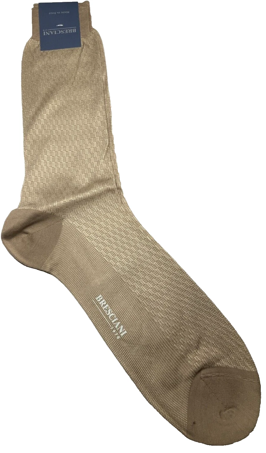 BRESCIANI Socks Men Italian/Khaki/Sandcastle/yellow/100% Cotton Size XL New