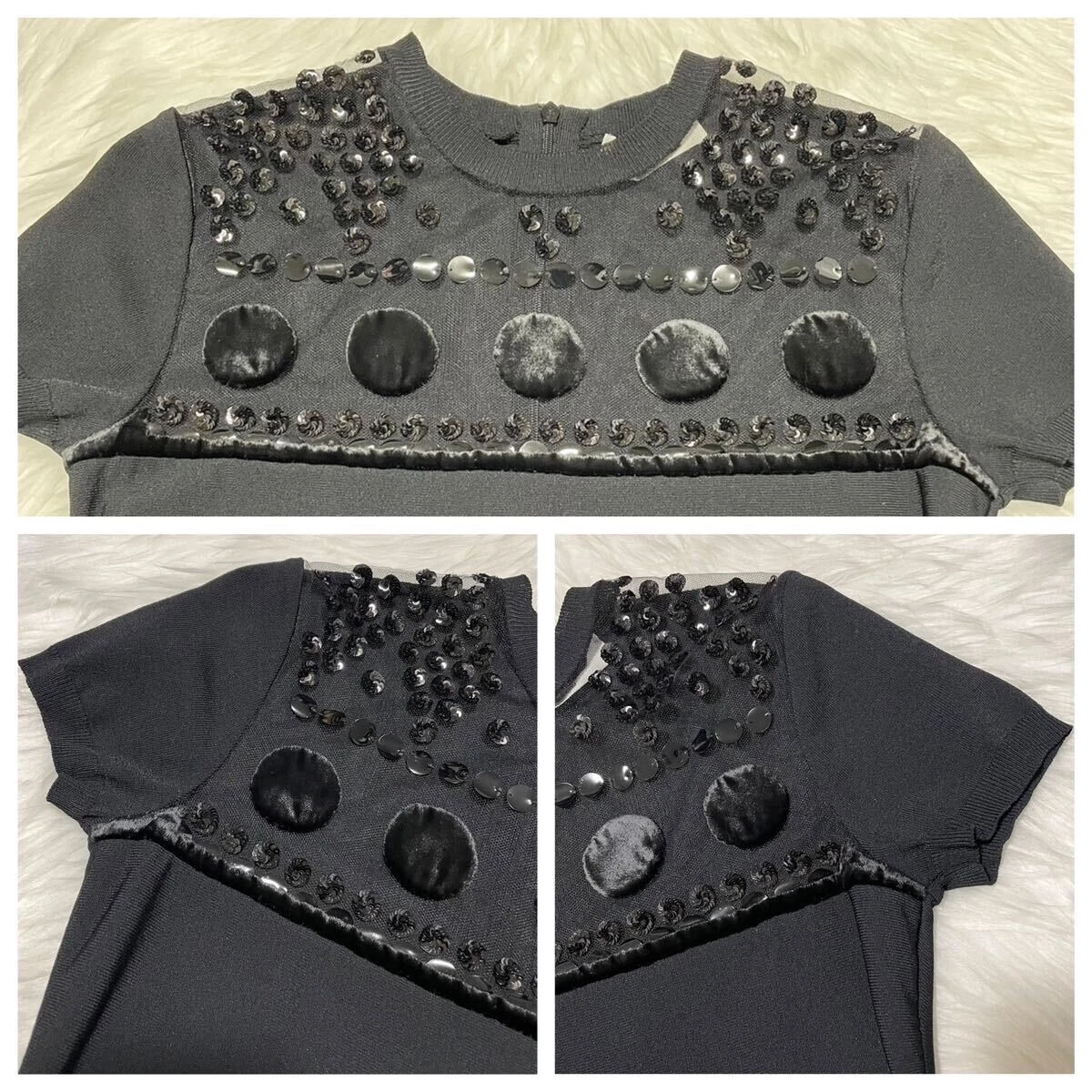 Abito trasparente velluto paillettes decorazione top line originale Valentino nero S