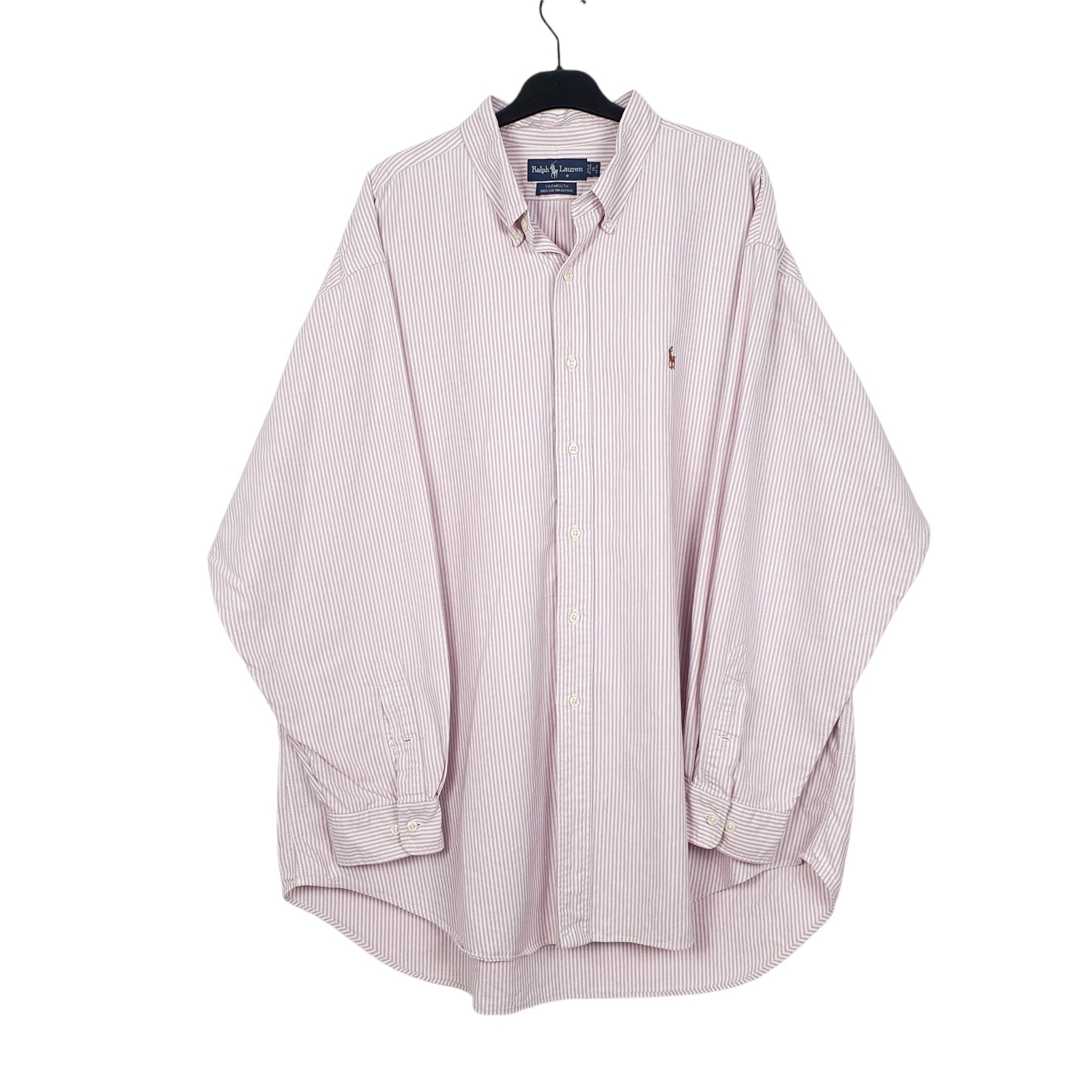 RALPH LAUREN Pink Striped Shirt Yarmouth Fit Oxford Long Sleeve Cotton  XXXL