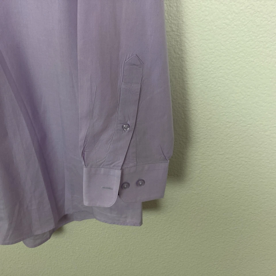 Camisa para hombre Linea Uomo talla 16 1/2 - 36/37 manga larga botón delantero lavanda Foto 3 de 4