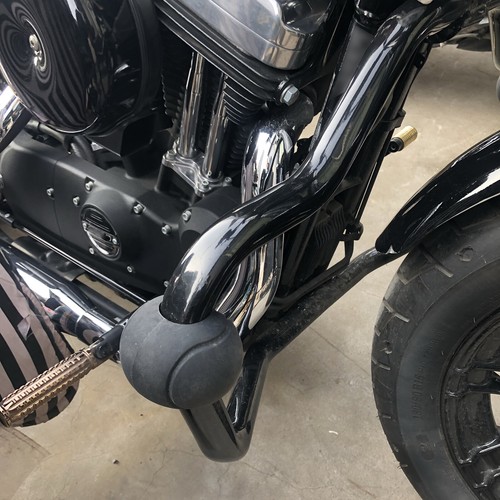 For Harley BMW Honda Yamaha Suzuki 32mm Crash Bar Ball Protector Rubber Black - Picture 3 of 13