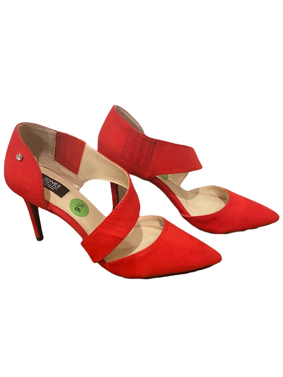 Jones New York Signature Colette Red Suede Stiletto Heels Shoes
