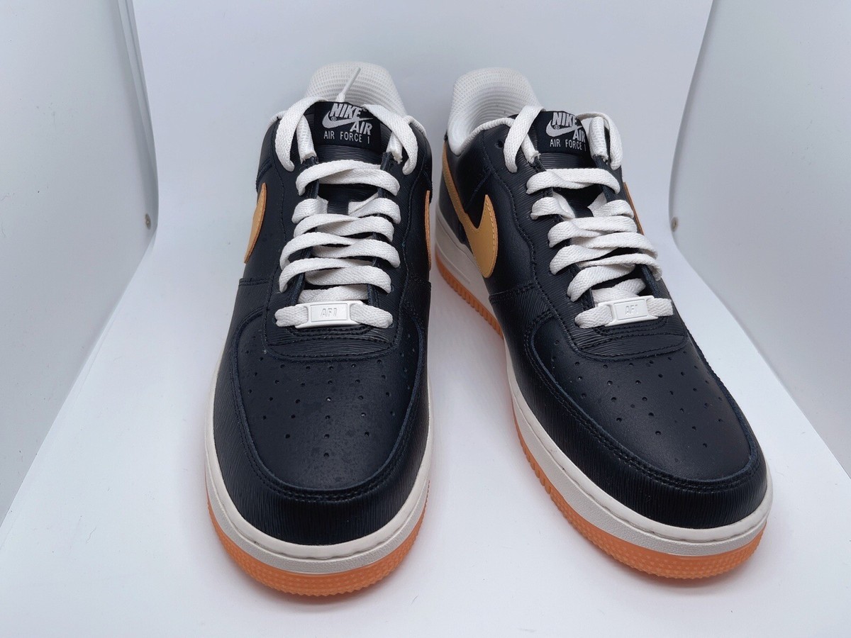 NIKE AIR FORCE 1 LOW ID NIKE BY YOU BLACK-PRO GOLD-WHITE SZ 10