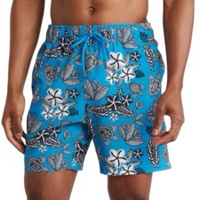 Mr. Swim Electric Blue Geo Turtles Swim Trunks Size Large NWOT