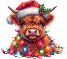 Christmas Highland Cow Wall Ar…