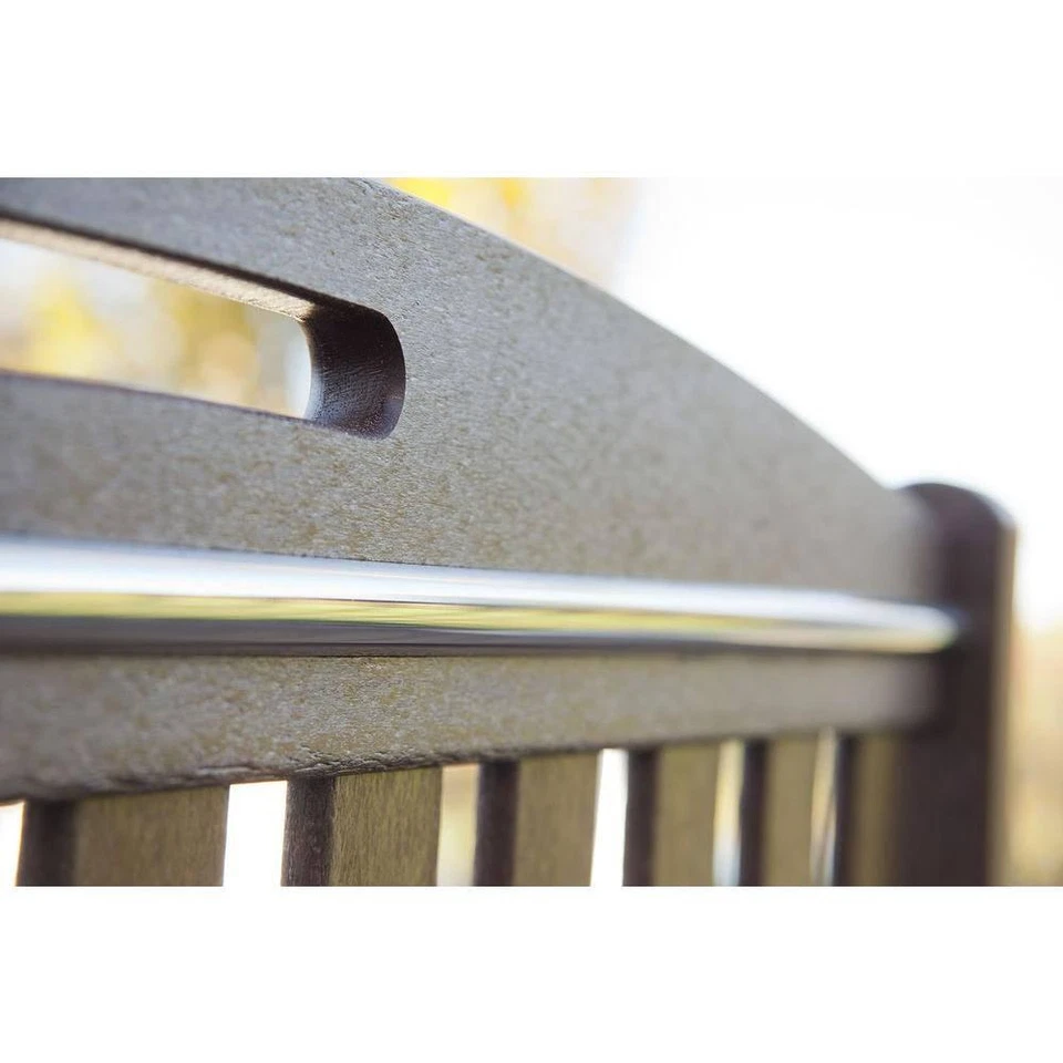 Banco de patio para muebles de exterior Trex 36" H X 47" W, marco de plástico en blanco clásico Foto 4 de 4