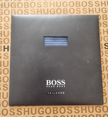Hugo Boss Blau Tailored Selection 100% Seide Anzug Einstecktuch Krawatte Einstecktuch