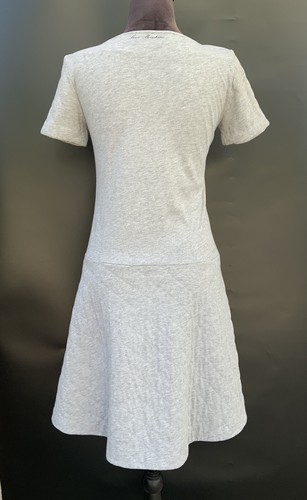 Love MOSCHINO Size 2 Heart Quilted Bottom T-Shirt Dress Pockets Jersey Knit Gray - Picture 7 of 23