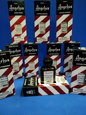 Angelus Leather Dye 3 oz. with Applicator for Shoes Boots Bags Pic-A - Color