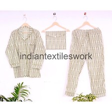 Indian Cotton Pajama Set Hand Block New Design Print Women Designer Dress CNS66