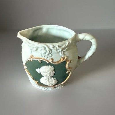 2.5  Creamer pitcher Cameo bust Queen Princess Jasperware Schafer Valder