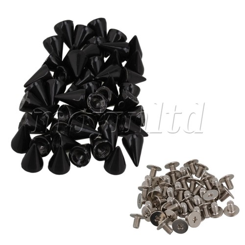 50x Metal Punk Rivet Spikes Screwback for Clothing Shoes Leather Belts ...