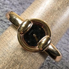 Gucci Women 1400L Rose Gold Tone Bangle Swiss Quartz 26mm Watch 6 1/4"