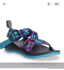 Chaco ZX1 EcoTread Kids Strappy Sandals Blue Multicolor US 6 EU 37 J180064