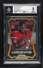 2014 Panini Prizm Fresh Faces Gold Prizm 7/10 Carlos Hyde #FF15 BGS 9 MINT 3hd
