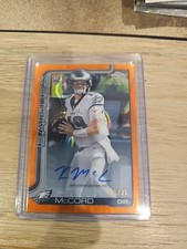 2025 Topps Chrome Football Kyle McCord Orange Rookie Autograph 01/25 Eagles