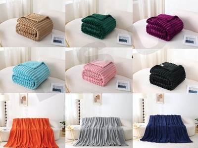 Luxus Grob Kordel Gerippt Überwurf Schlafsofa Große Decke Fleece Flauschig Ultra Weich