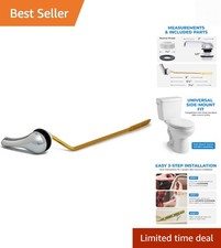 Universal Toilet Tank Flush Lever, Chrome Finish Handle with Metal Nut, Fits ...