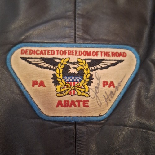 Leather Vest. Biker Classic Black, Abate Patch, Jack Ham Signature. Vintage - Picture 3 of 7