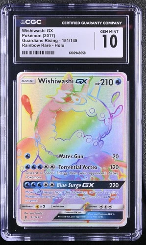 2017 POKEMON GUARDIANS RISING FA/WISHIWASHI GX#151 SECRET CGC 10 Pristine