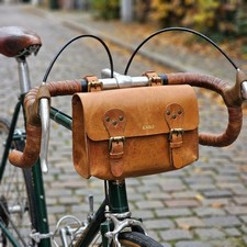 Pannier Leather Bag Bicycle Shoulder/Bike Cycle Distressed Retro Vintage 2in1