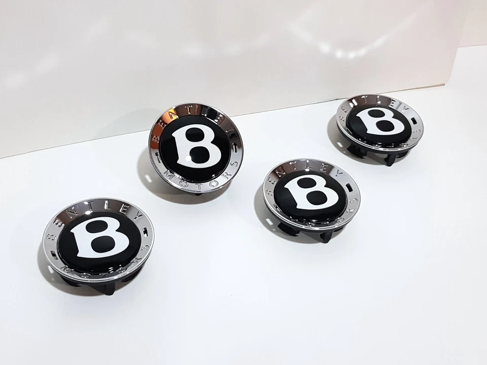 Juego de tapacubos centrales Bentley Continental GT, GTC y Flying Spur negro genuino X 4 Foto 2 de 4