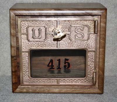 Antique USPS P O Post Office Box Door Bank With a Key