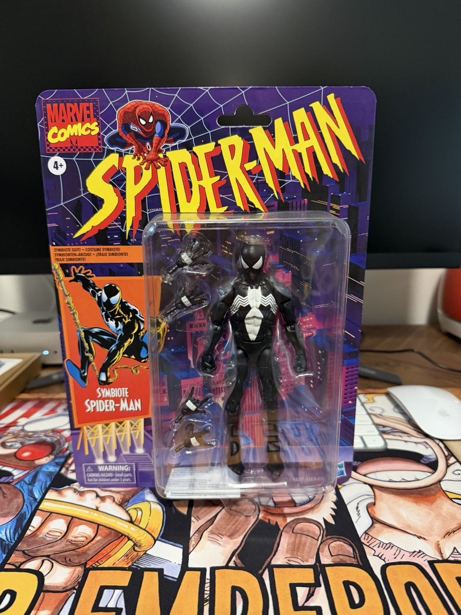 Marvel Legends Series Spider-Man 15 cm große Symbiote Spider-Man Action-Figur, enthält 4 Accessories: 4 austauschbare Hände