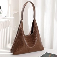 Soft leather woven hobo bag for women, tote bag for women, casual large capacity