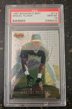 1997 Bowman's Best #114 Miguel Tejada Rookie Card RC PSA 10 Gem Mint Oakland A's. rookie card picture