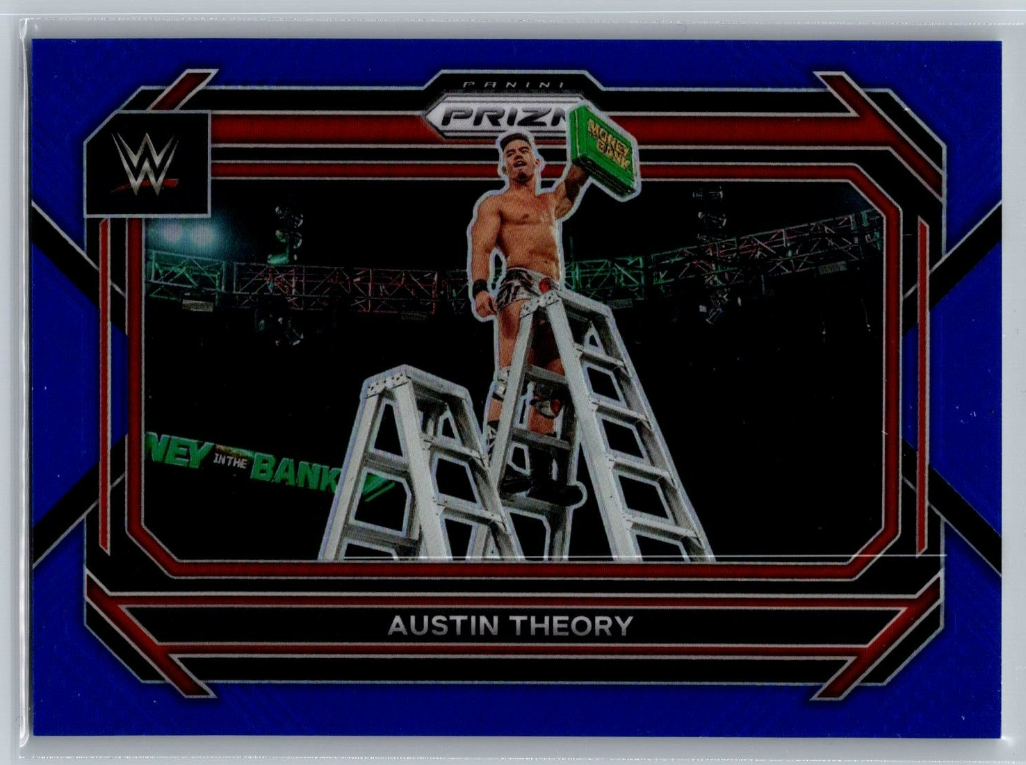 2023 Panini Prizm WWE Blue Prizm /199 Austin Theory #96