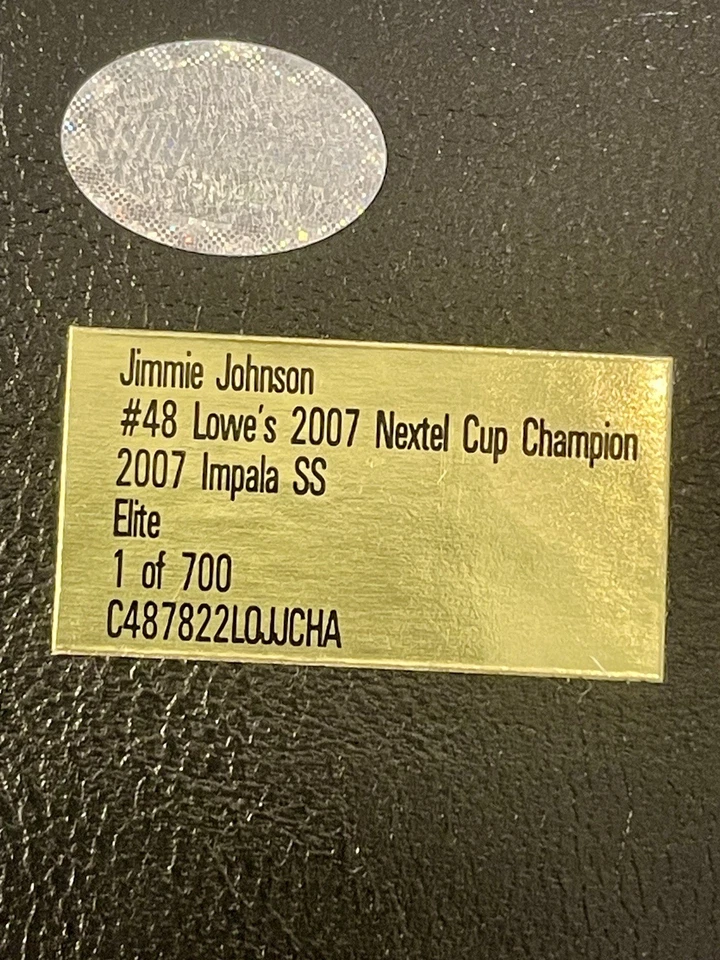 Jimmie Johnson ELITE RCCA #48 Lowe’s Impala 2007 Nextel Cup Champ 1:24 Diecast - Image 3 of 4