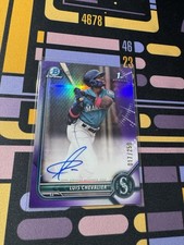 2022 1st Bowman Chrome Purple Refractor Auto Luis Chevalier /250