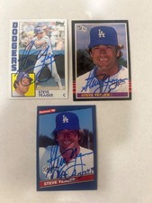 3 Steve Yeager auto autographed signed Donruss topps 1984, 1985, 1986