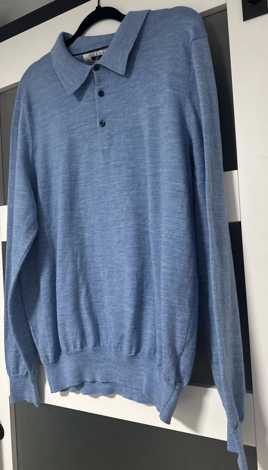 Joseph Abboud Pima Cotton Sweater 2XL XXL Crew Neck Light Blue - Image 3 of 4