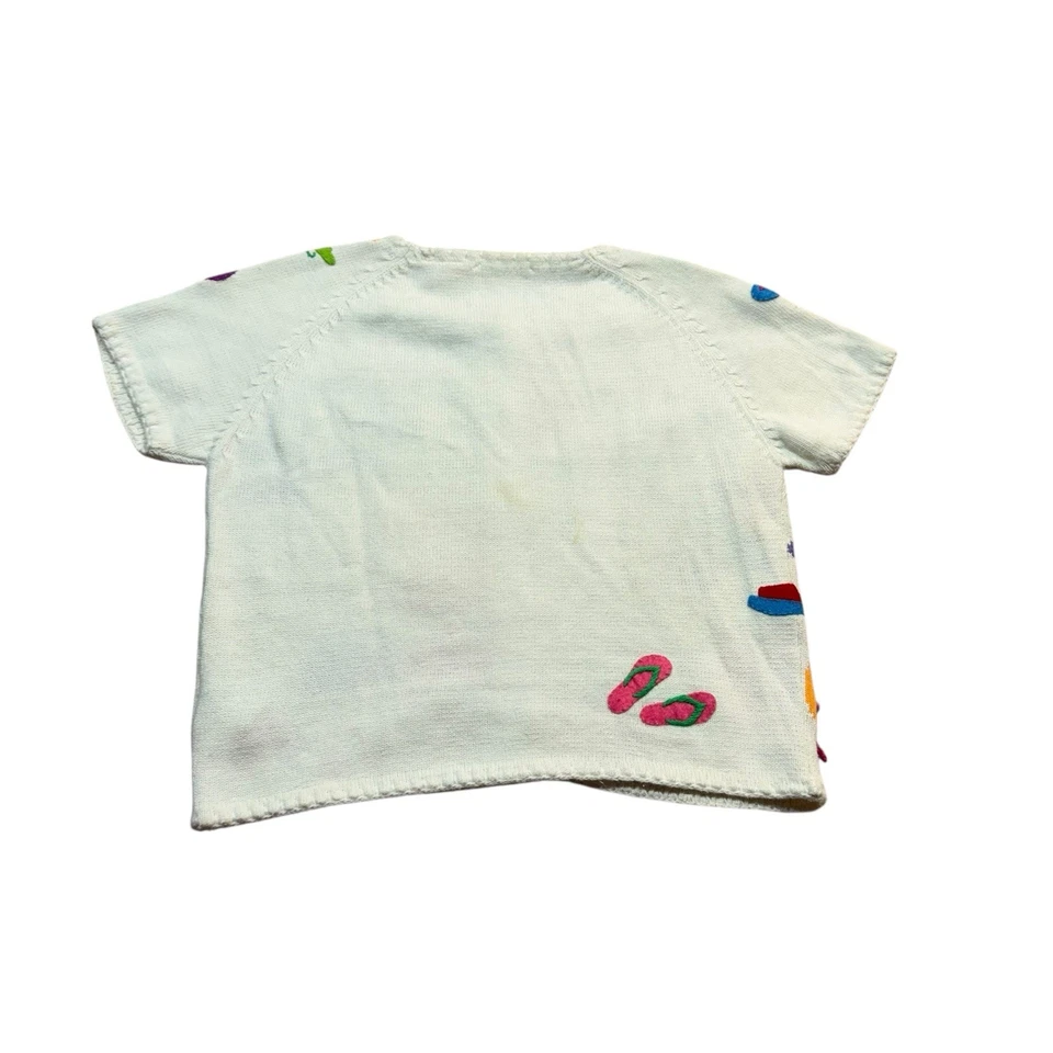 Suéter vintage Michael Simon para mujer pequeño apliques temáticos de playa tejido con cuentas Foto 2 de 4