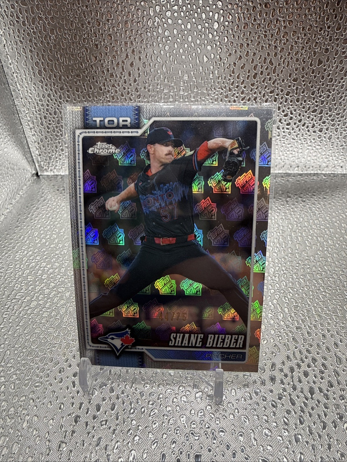 Topps 2026 Topps Chrome Shane Bieber Logofractor Numbered /75 #21 Blue Jays