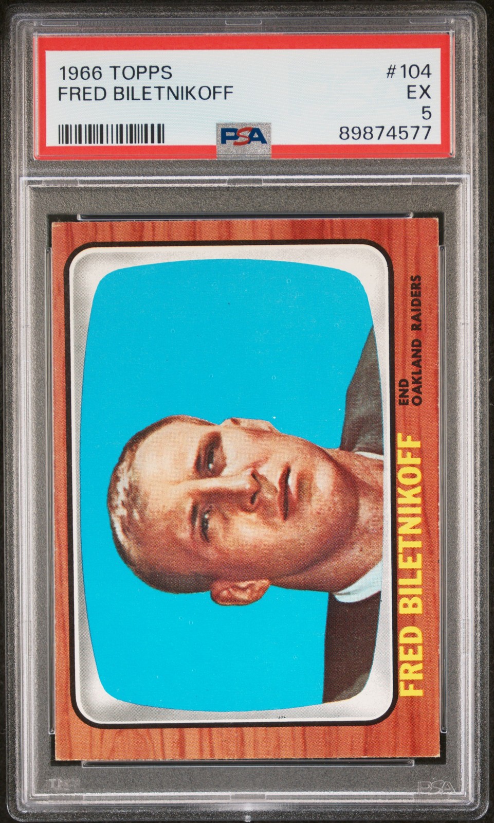 1966 Topps Fred Biletnikoff PSA 5 EX #104 Football Card