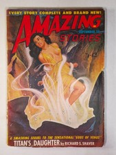 Amazing Stories Sept 1948 Pulp Magazine Titan’s Daughter Richard Shaver Sci-Fi V