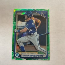 2024 Bowman Chrome Carson Roccaforte Green Parallel Kansas City Royals #BCP-33⚾️