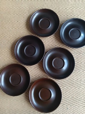 Denby Arabesque Vintage Steinzeug Untertassen X6 Top Zustand
