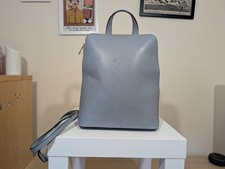 ITALIAN POWDER BLUE LEATHER 2-IN-1 SHOULDER STRAP/ BACKPACK BOWLER BAG