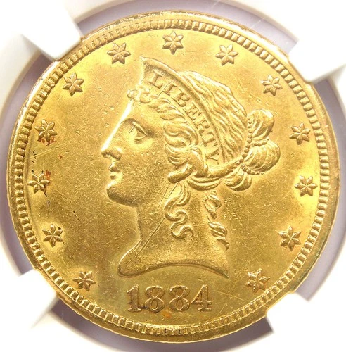 1884-CC Liberty Gold Eagle $10 Carson City Coin - Certified NGC AU Detail - Rare