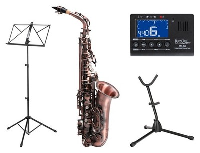 Alt Saxophon Es Saxofon Antique Red Set Koffer Ständer Tuner Noten Stativ