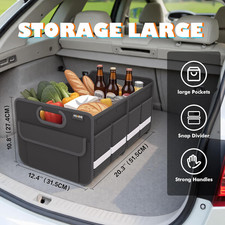 Trunk Organizer, Car Storage, Reinforced Handles, Collapsible Multi-Compartme...